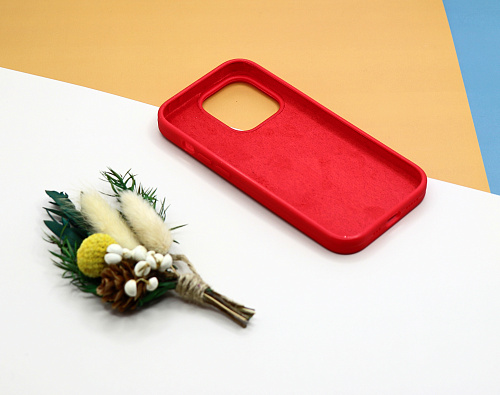 Чехол - накладка для iPhone 13 Pro, Silicon Case, без лого, красный