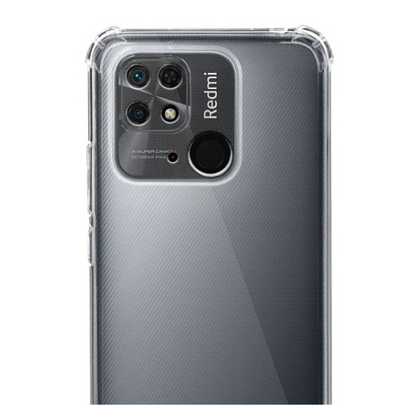 Чехол силиконовый для Xiaomi Redmi 10C/Poco C40, усиленные края, с защитой камеры, X-CASE, прозрачный