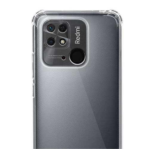 Чехол силиконовый для Xiaomi Redmi 10C/Poco C40, усиленные края, с защитой камеры, X-CASE, прозрачный
