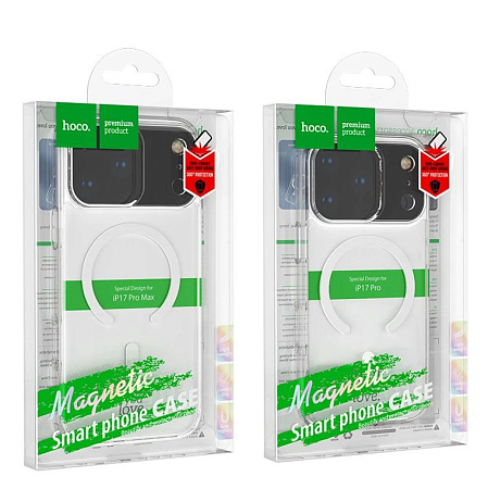 Чехол силиконовый для iPhone 17 Pro, Магнитный (MagSafe), HOCO, прозрачный
