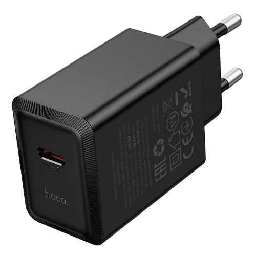 Сетевое зарядное устройство, 1 PD 30W  (N70), HOCO, цвет черный
