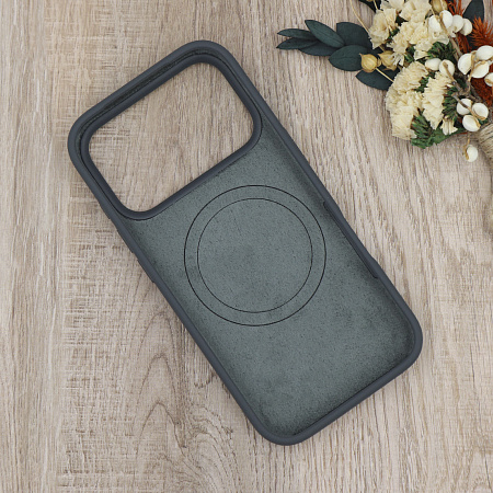Чехол-накладка для iPhone 17 Pro, Silicon Case, магнитный (MagSafe), с дизайном, без лого, X-CASE, угольно-серый