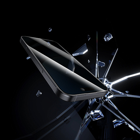 Защитное стекло для iPhone 16 Pro/17, G777 Plus, HOCO, anti-static, антишпион, черное