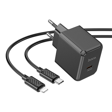 Сетевое зарядное устройство, 1 PD 20W (CS13A), HOCO, Type-C to Lightning, черный