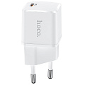Сетевое зарядное устройство, 1 PD 20W + 1 USB 3.0 QC (N10), HOCO, Умная зарядка, белый