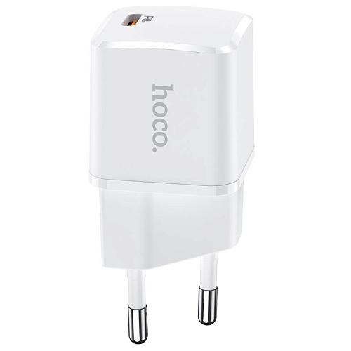Сетевое зарядное устройство, 1 PD 20W + 1 USB 3.0 QC (N10), HOCO, Умная зарядка, белый