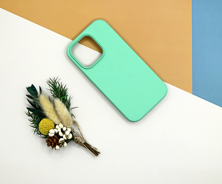 Чехол-накладка для iPhone 14 Pro, Silicon Case, без лого, мятный