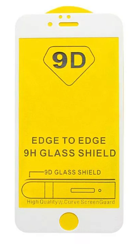 Защитное стекло на iPhone 6/6S, 9D, белое, X-CASE