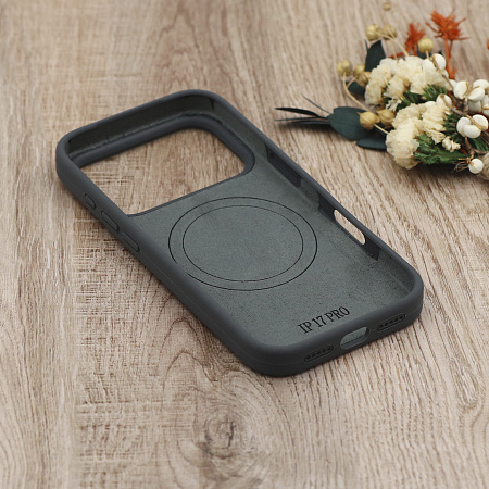 Чехол-накладка для iPhone 17 Pro, Silicon Case, магнитный (MagSafe), без лого, X-CASE, угольно-серый