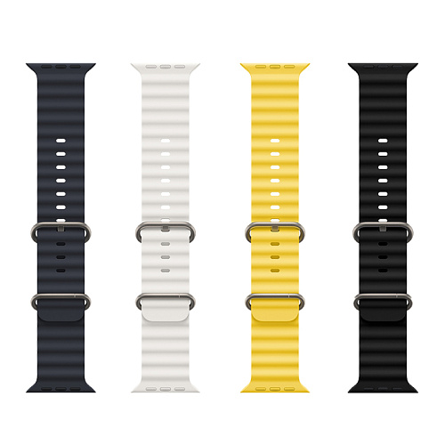 Ремешок на руку для Apple Watch 44/45/46/49 мм, HOCO, WA12, силиконовый ребристый, черный
