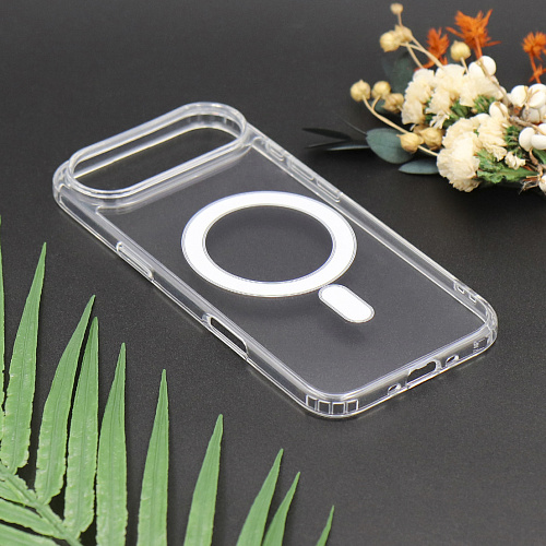 Чехол силиконовый для iPhone 17 Air, Магнитный (MagSafe), X-CASE, прозрачный