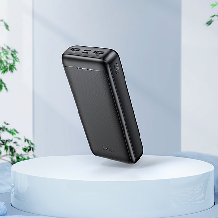 Универсальный Доп. Аккумулятор 20000mAh, J111A, HOCO, выход: 2 USB: 5V/2, черный