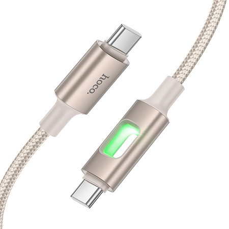 Кабель Type-C на Type-C, HOCO, U144, 1.2 м, 60W, цвет золотистый