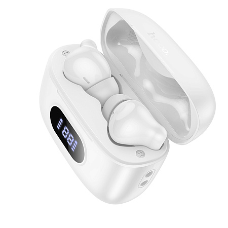 Беспроводные наушники EQ2 Plus, HOCO, вакуумные, с дисплеем, белые