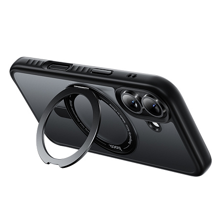 Чехол для iPhone 17, TPU + PC board, Магнитный (MagSafe), с подставкой, AS1, HOCO, прозрачный