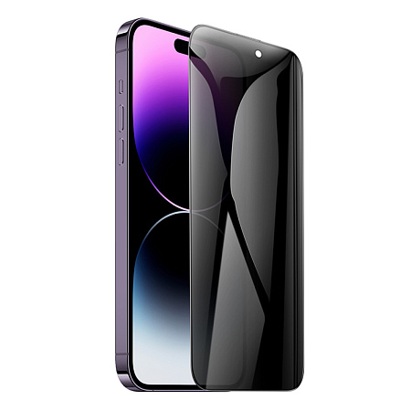 Защитное стекло для iPhone 14 Pro, G777 Plus, HOCO, anti-static, антишпион, черное