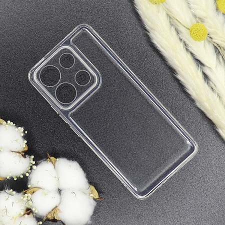 Чехол силиконовый для Xiaomi Redmi Note 13 (4G), усиленные края, c защитой камеры, X-CASE, прозрачный