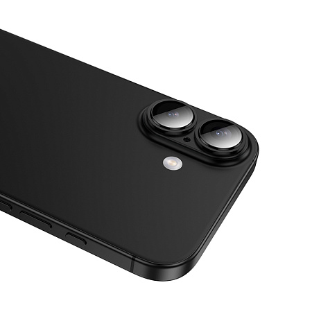 Защитное стекло для iPhone 17, V16, HOCO, на заднюю камеру, алюминий, черный