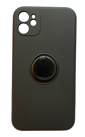 Чехол силиконовый для iPhone 12 (6.1), с держателем, X-CASE, черный