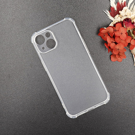 Чехол силиконовый для iPhone 14 (6.1), усиленные края, c защитой камеры, X-CASE, прозрачный