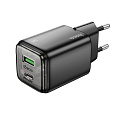 Сетевое зарядное устройство, 1 PD 20W + 1 USB 3.0 QC (N52), HOCO, черный
