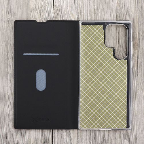 Чехол-книжка для Samsung Galaxy S22 Ultra, X-CASE, боковой, черный
