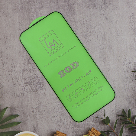 Защитное стекло на iPhone 17 Air, 20D, прозрачное с черной рамкой, X-CASE