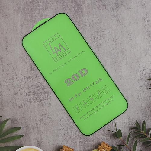 Защитное стекло на iPhone 17 Air, 20D, прозрачное с черной рамкой, X-CASE