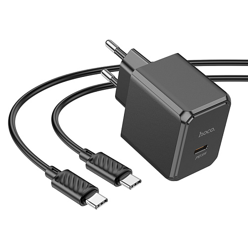Сетевое зарядное устройство, 1 PD 30W (CS15A), HOCO, Type-C to Type-C, черный