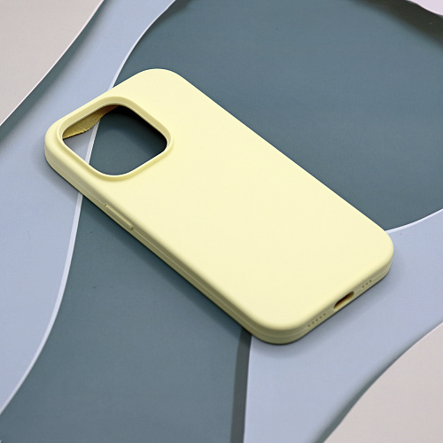 Чехол-накладка для iPhone 14 Pro, Silicon Case, без лого, молочный