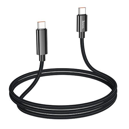 Кабель Type-C на Type-C с дисплеем, HOCO, U125, 1.2м, 100W, черный