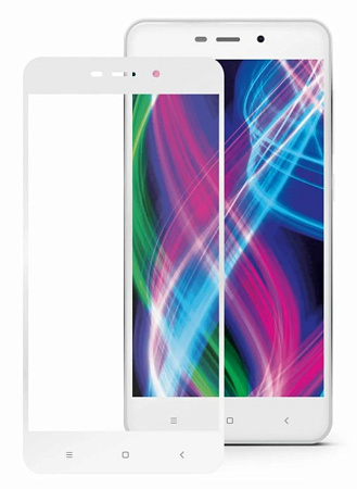 Защитное стекло на Xiaomi Redmi 4А, 3D Fiber, белый, X-CASE