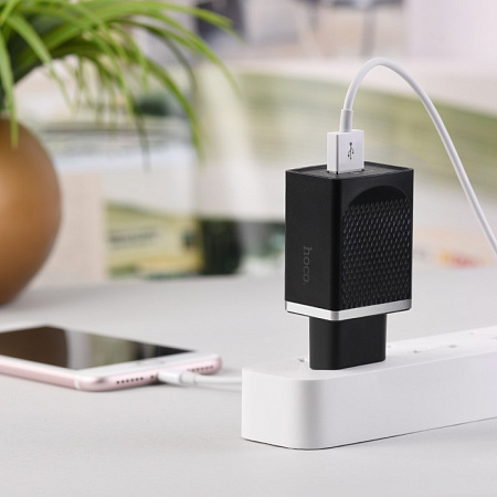 Сетевое зарядное устройство, 1 USB 3.0A (C42A), HOCO, черный