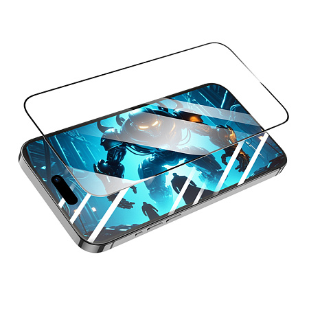 Защитное стекло для iPhone 15 Plus/16 Plus, G777, HOCO, anti-static, черное