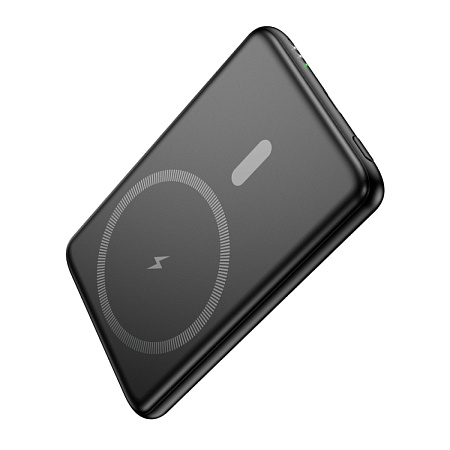 Универсальный Доп. Аккумулятор 5000mAh, J140A, HOCO, выход: 1 PD 20W, беспроводная зарядка (MagSafe), белый