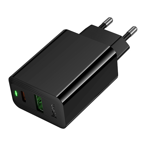 Сетевое зарядное устройство, 1 PD 30W + 1 USB 3.0 QC (CS95A), HOCO, черный