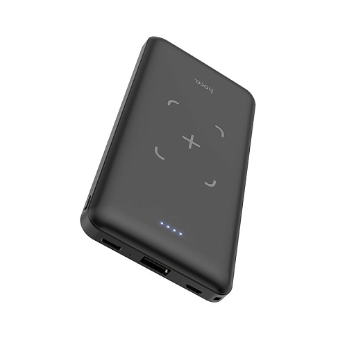 Универсальный Доп. Аккумулятор 10000mAh, J50, HOCO, c беспроводной зарядкой черный