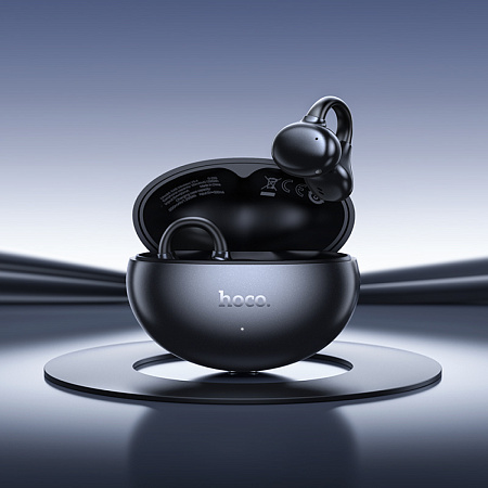 Беспроводные наушники EA8, HOCO, TWS с заушинами, поддержка приложения, металлический серый