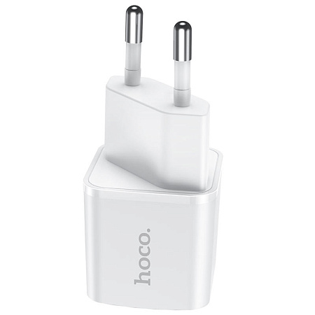 Сетевое зарядное устройство, 1 PD 20W + 1 USB 3.0 QC (N10), HOCO, Умная зарядка, белый