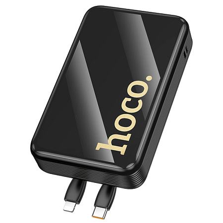 Универсальный Доп. Аккумулятор 20000mAh, Q37A, HOCO, выход: 1 USB (22.5W), 1 PD (20W), 2 кабеля, черный