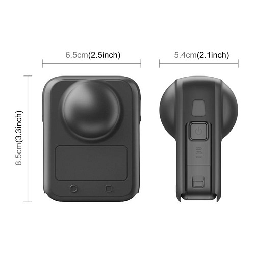 Силиконовый чехол для экшн камеры DJI Osmo 360, PULUZ, черный