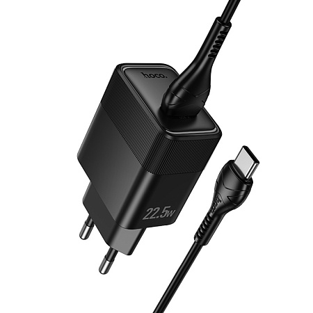 Сетевое зарядное устройство, 1 USB 3.0 QC 22.5W (CS111A), HOCO, Type-C, черный