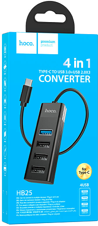 USB  (HB25) c 1 Type-C  1 USB 3.0 + 3 USB 2.0, HOCO, 