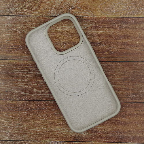 Чехол-накладка для iPhone 16 Pro, Silicon Case, магнитный (MagSafe), без лого, X-CASE, бежевый