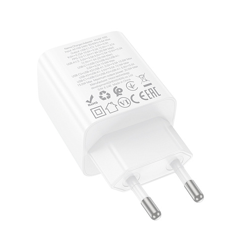Сетевое зарядное устройство, 2 PD 20W + 2 USB 3.0 QC (N55), HOCO, белый