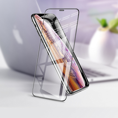 Защитное стекло на iPhone XS Max/11 Pro Max (A34), HOCO, 9D large arc dustproof glass, черное