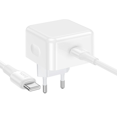 Сетевое зарядное устройство, 1 PD 40W (C161A), HOCO, Type-C to Type-C, цвет белый