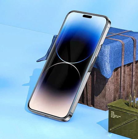 Защитное стекло на iPhone 15 Pro Max, 9D, черное, X-CASE