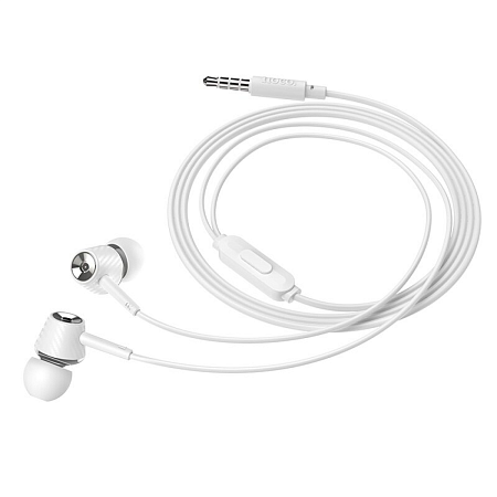 Проводные наушники M70 Graceful universal earphones with mic,hoco, белые