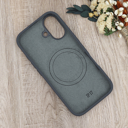 Чехол-накладка для iPhone 17, Silicon Case, магнитный (MagSafe), без лого, X-CASE, угольно-серый